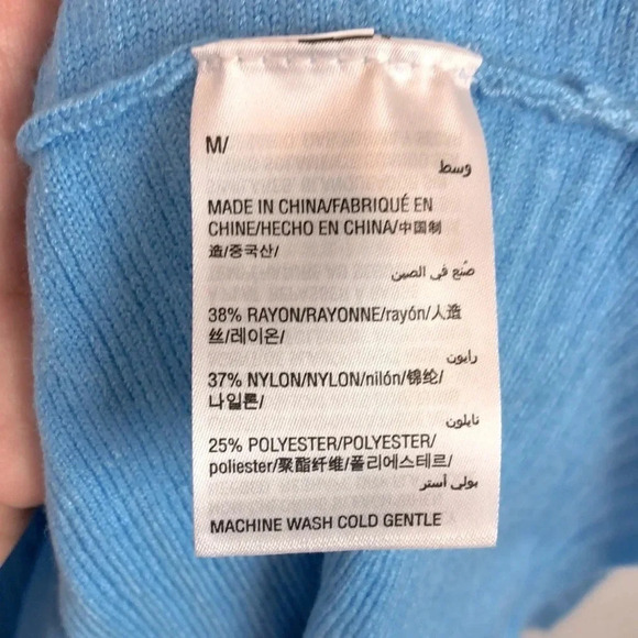 Style & Co NWOT Women’s M Oversized Blue Ribbed Boatneck Pullover Sweater - Picture 5 of 7